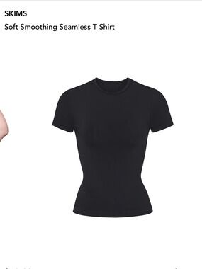 SKIMS Black Soft Smoothing Seamless Short Sleeve Tee